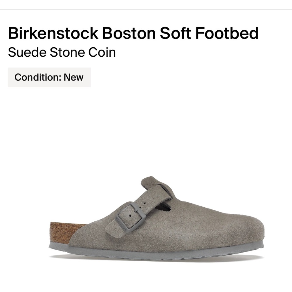 Birkenstock Boston soft footbed; size 42; color suede stone coin!